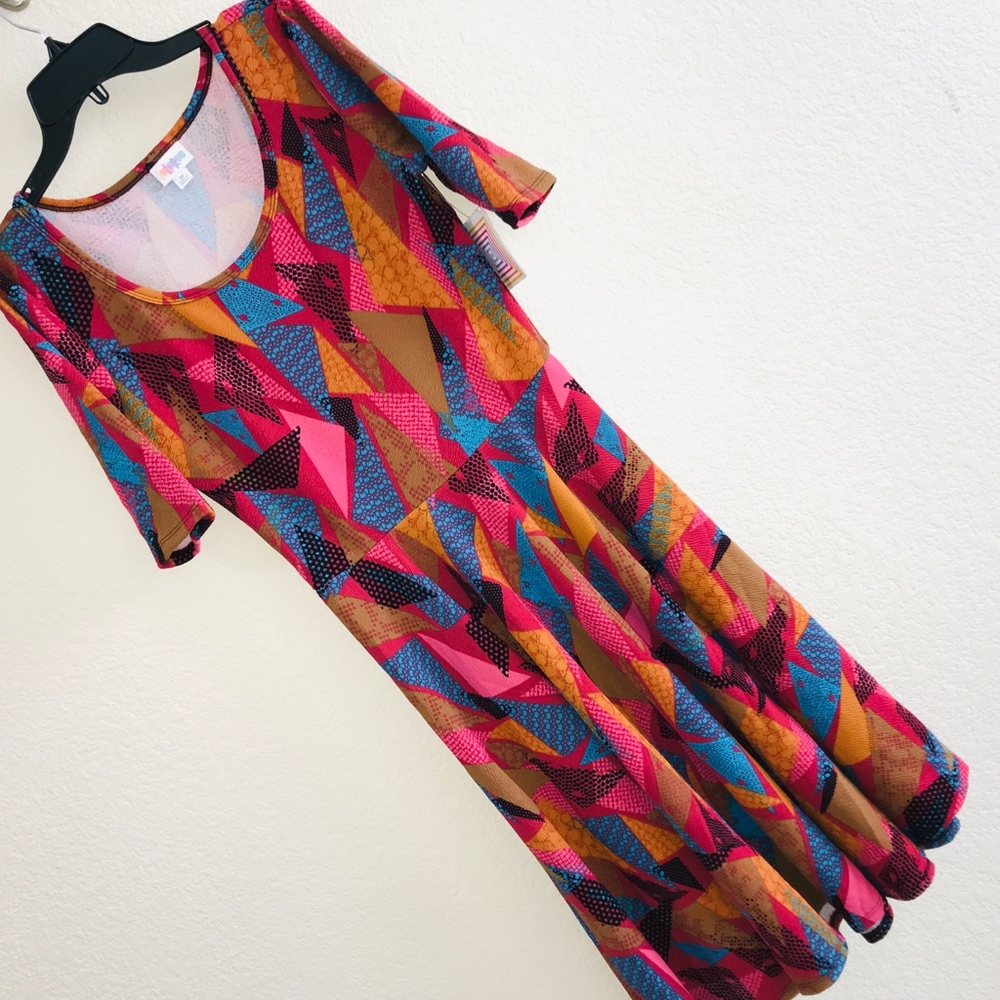 Vibrant New LuLaRoe Nicole Dress M 007